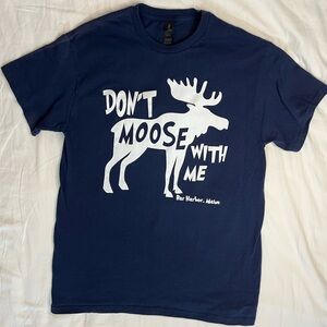 Bar Harbor Maine “Don’t Moose with Me” Men’s Cotton Crewneck T-Shirt Medium